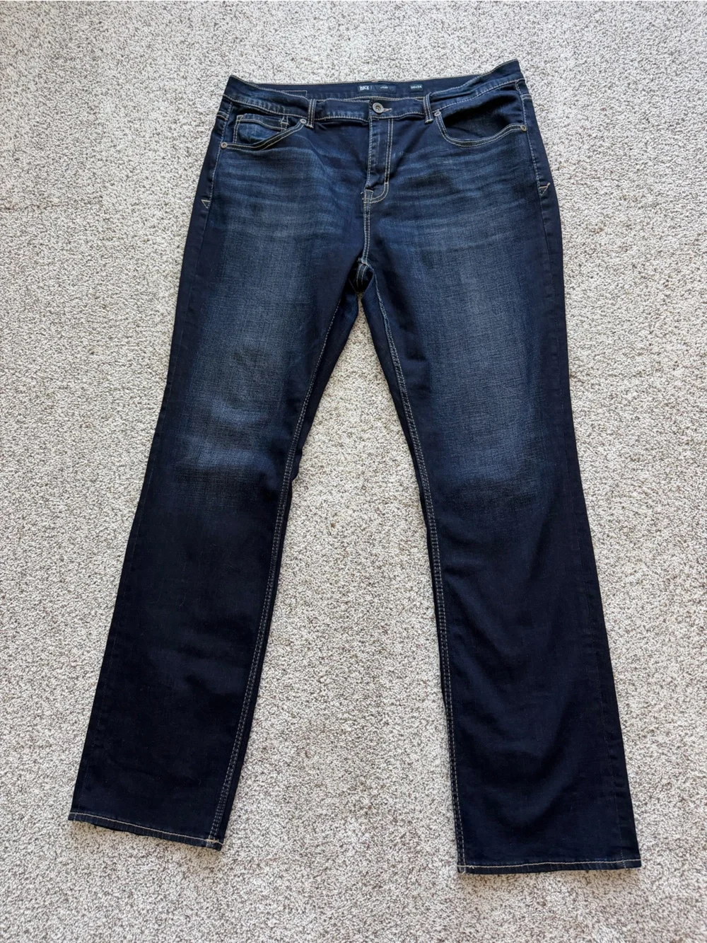 BKE Tyler Straight Leg Dark Wash Jeans Men’s 38x34 Stretch Denim Buckle